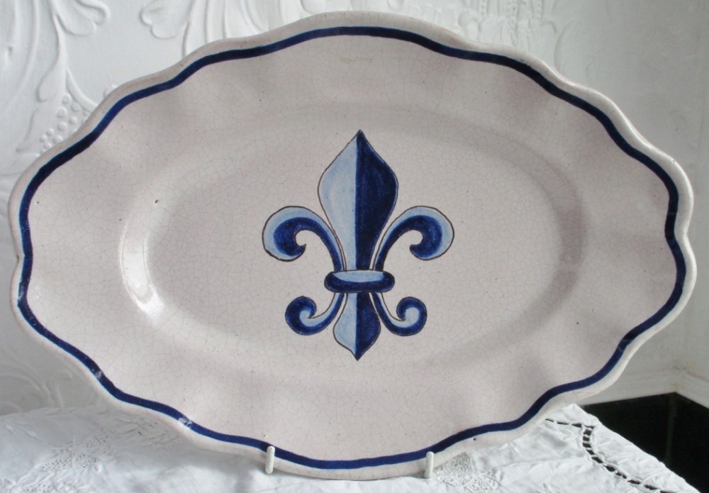 Antique Malicorne French Faience Dish