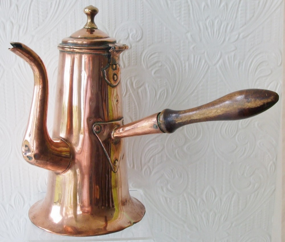 Antique English Georgian Copper Coffee Pot