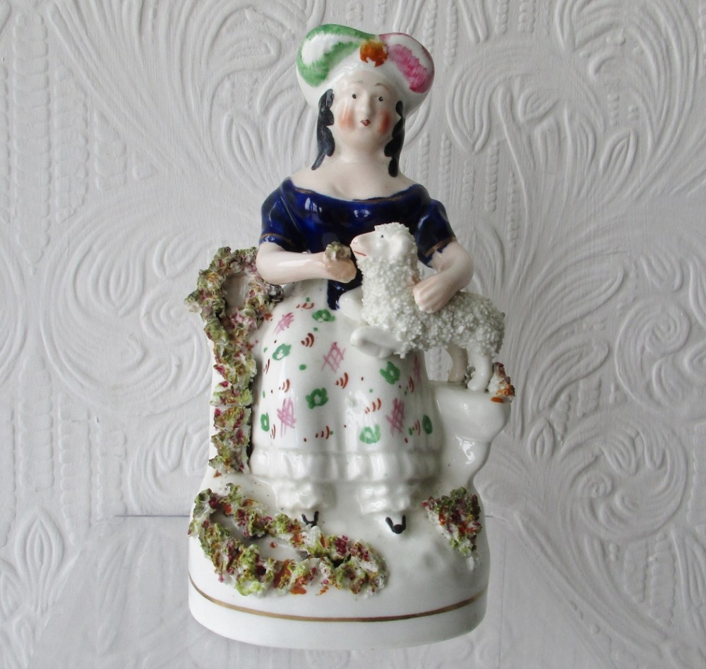 Antique English Victorian Staffordshire Pottery Figure ~ 