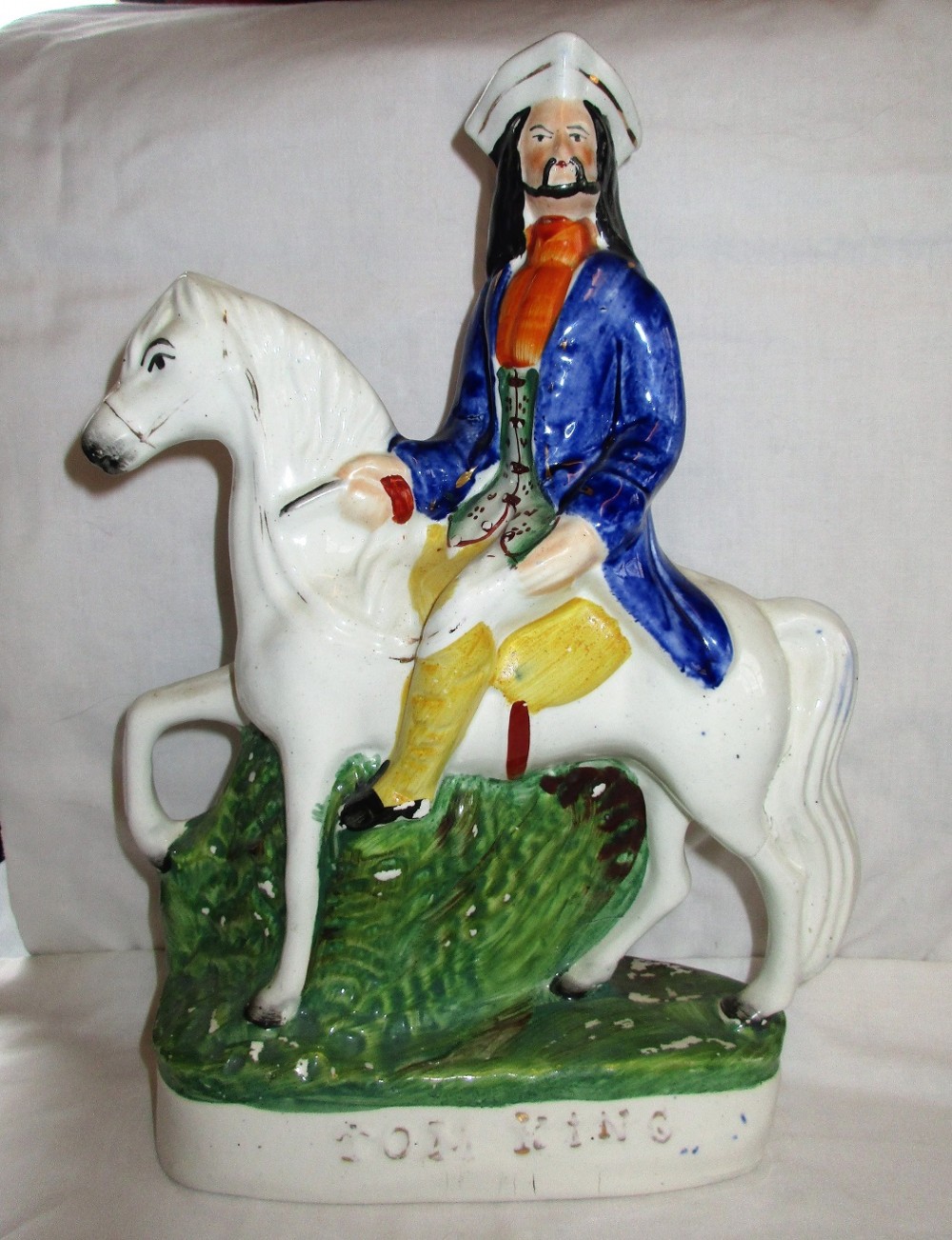 Antique English Victorian Staffordshire Pottery Portrait Figure ~ 