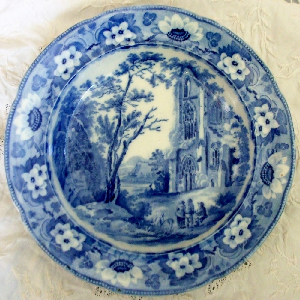 Antique English Georgian Blue and White Transfer 