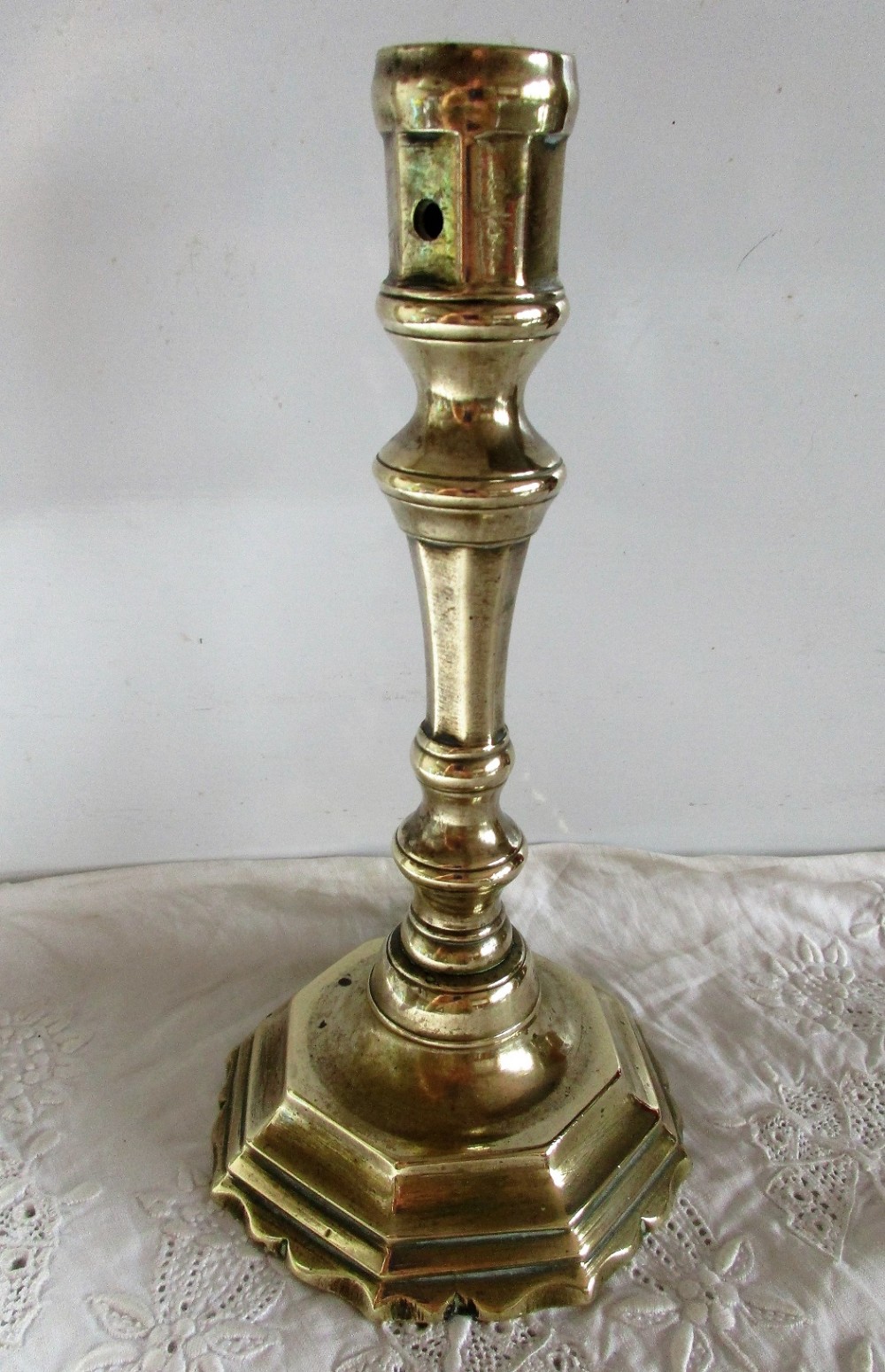 Antique English Georgian Brass Candlestick
