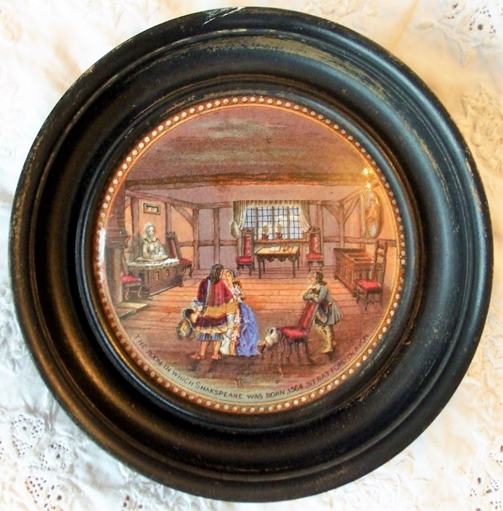Antique English Victorian Pratt-ware Pot-lid ~ 