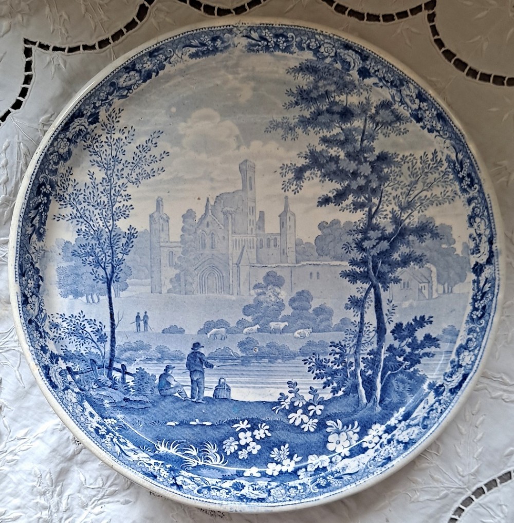 Antique English Georgian Blue and White Transfer 