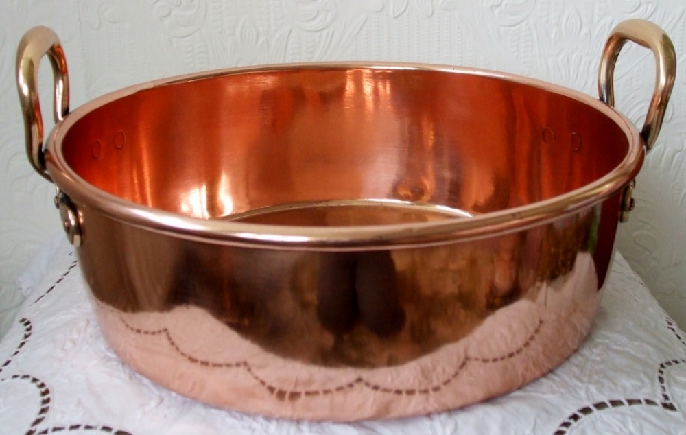Antique English Victorian Copper Cream Setting Pan