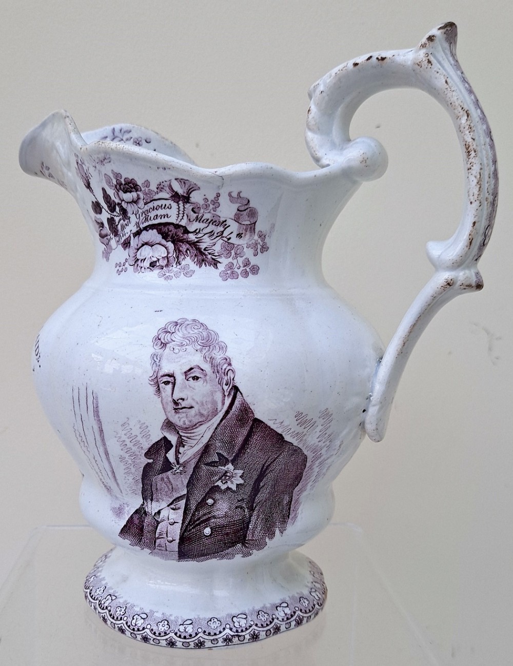 Royal Coronation Commemorative Jug ~ King William IV & Queen Adelaide