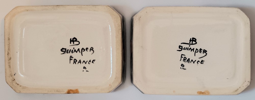 Pair of Antique HB Quimper French Faience Dishes View VIII