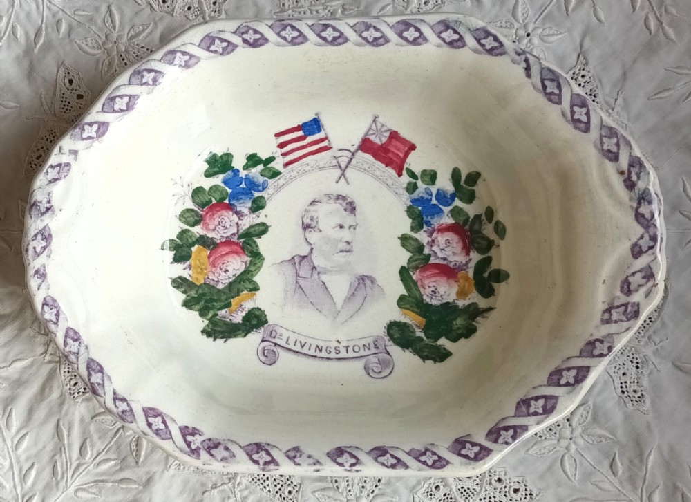 Antique Scottish Victorian Commemorative Pottery Dish ~ 
