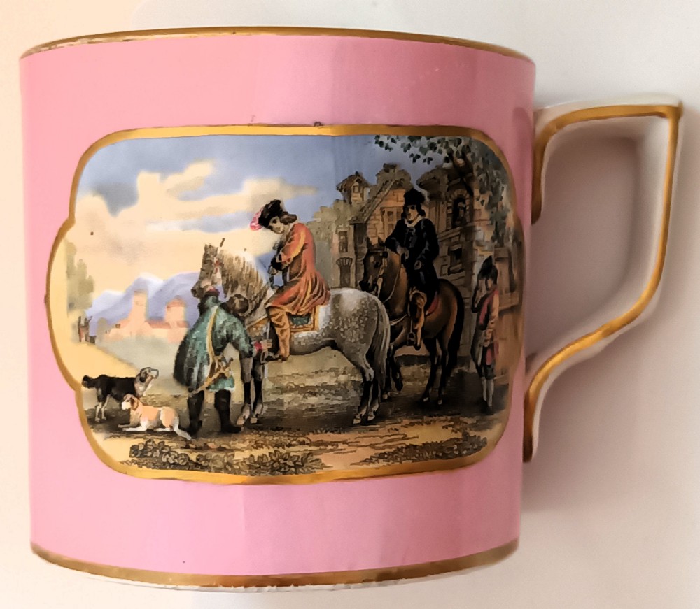 Antique English Victorian Pratt-ware Pint Pottery Mug