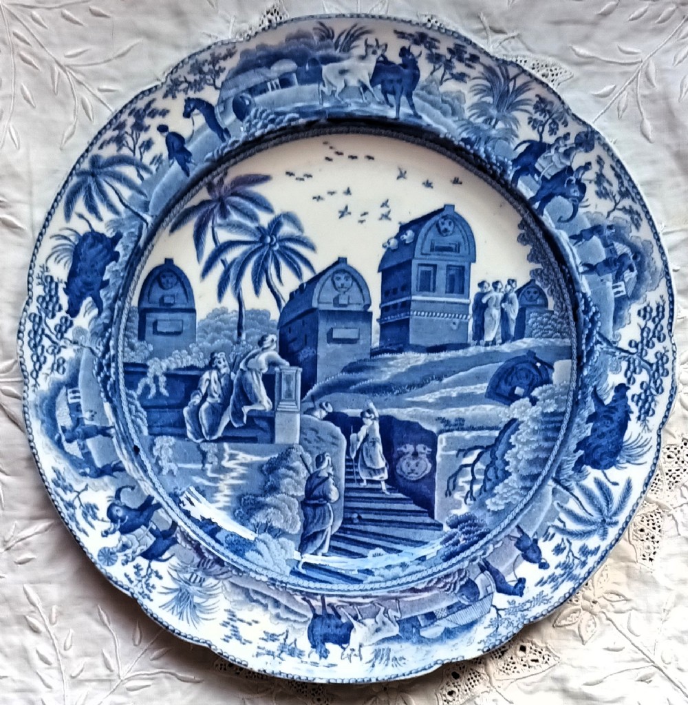 Georgian Blue & White Transfer 