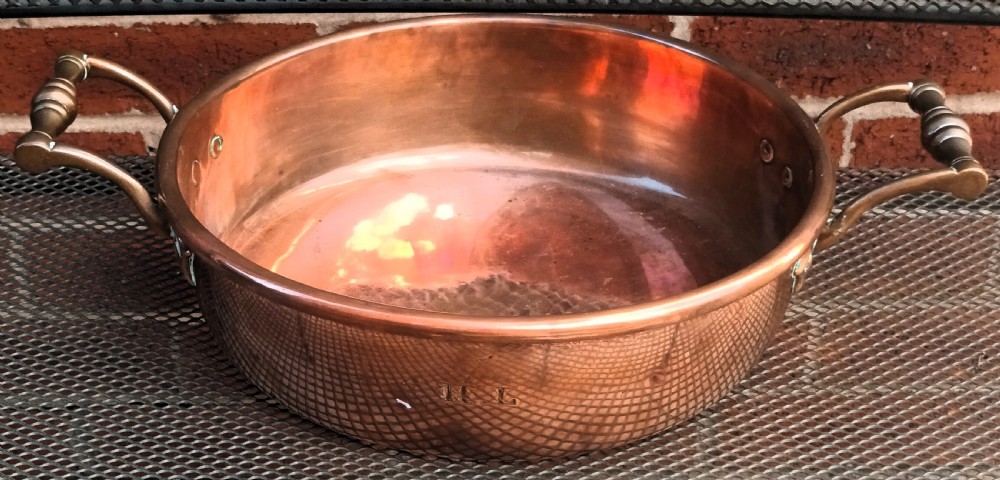 Antique English Victorian Copper Cream Setting Pan