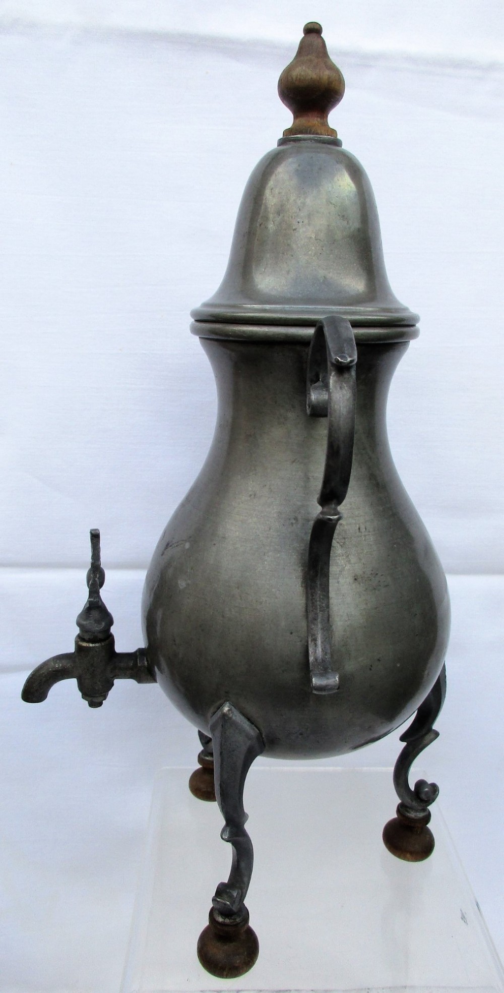 Antique English Victorian Pewter Coffee Urn View II