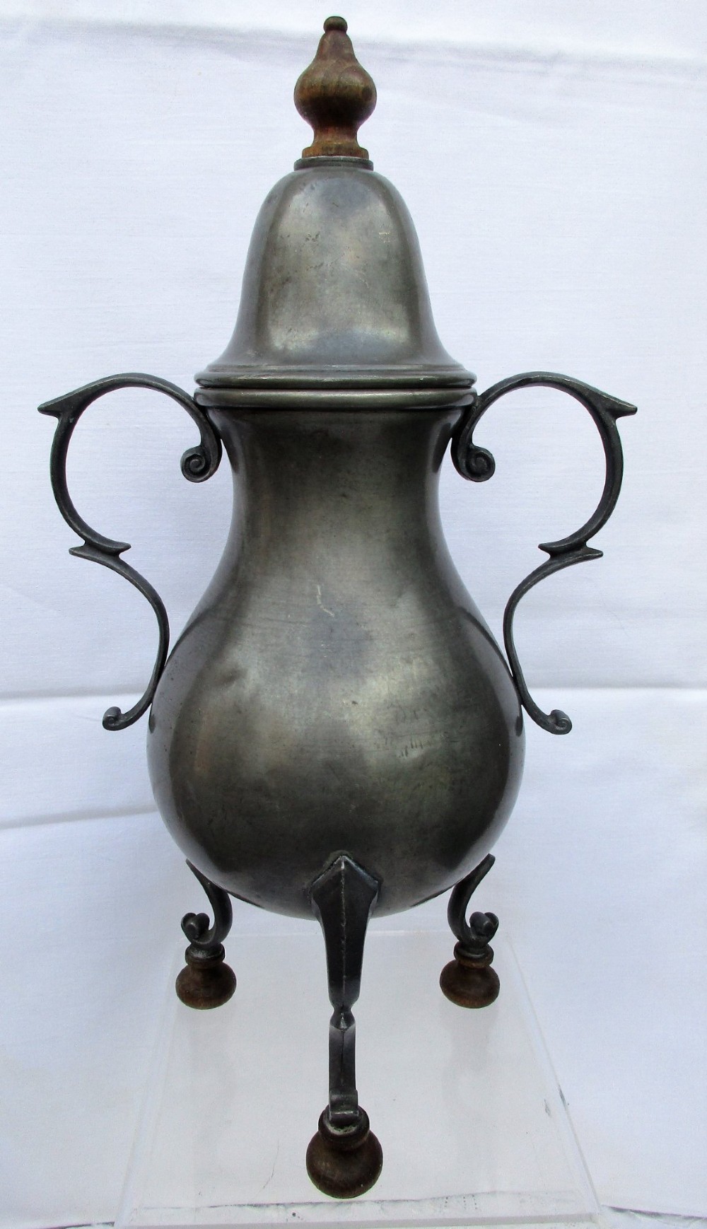 Antique English Victorian Pewter Coffee Urn View III