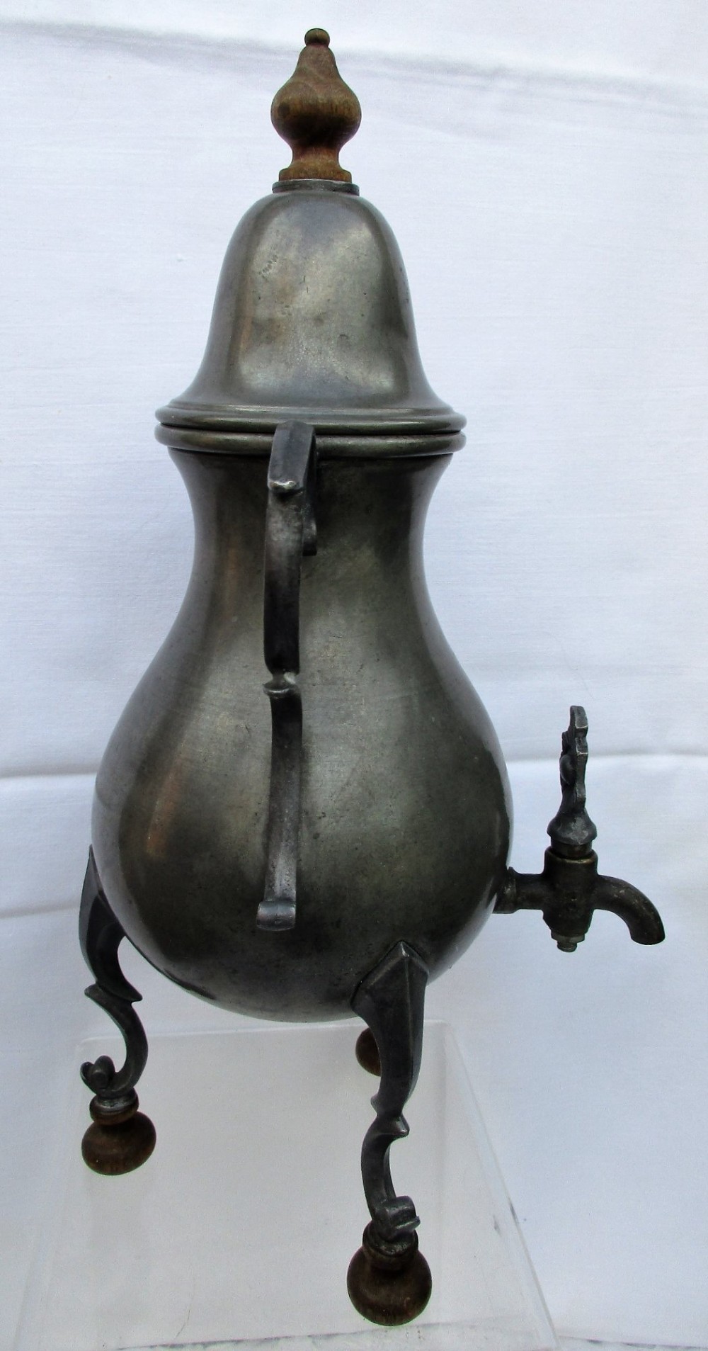 Antique English Victorian Pewter Coffee Urn View IV