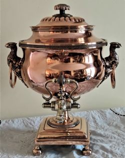 ANTIQUE ENGLISH REGENCY COPPER SAMOVAR
