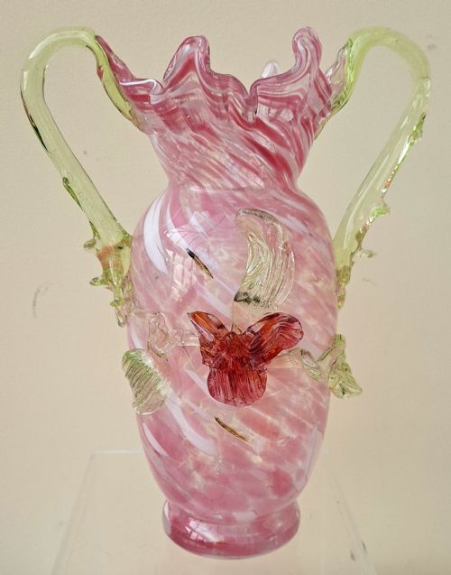 Antique Victorian Vaseline Glass Vase