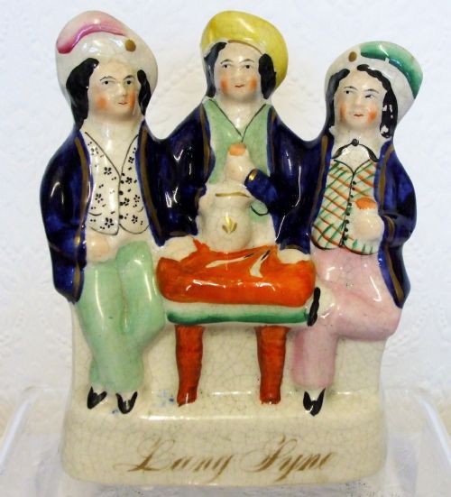 Antique Victorian Staffordshire Figure ~  "Lang Syne"