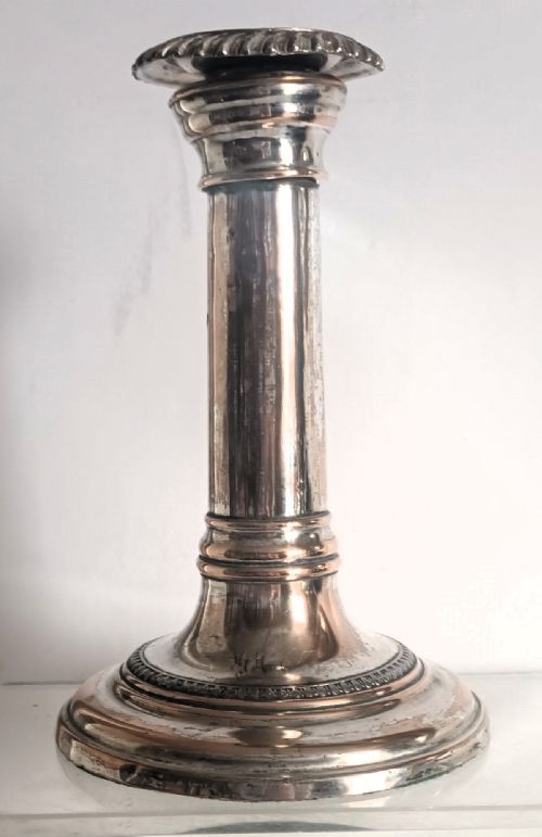 Antique English Victorian Old Sheffield Plate Candlestick