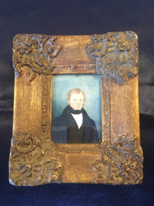 Early 19th Watercolour Miniature Portrait of a Gentleman C1820