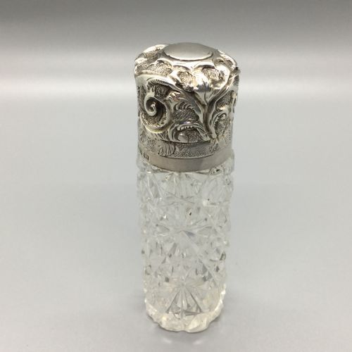 Victorian Silver Top Portable Perfume Scent Bottle Birmingham 1891 Charles May