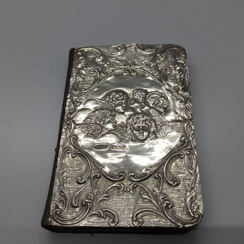 Edwardian Silver Front Leather Bound Prayer Book Birmingham 1905 Green & Cadbury Ltd