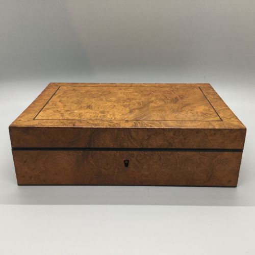 Early 19thc Burr Maple Box by Edmund Nye (1797-1863)