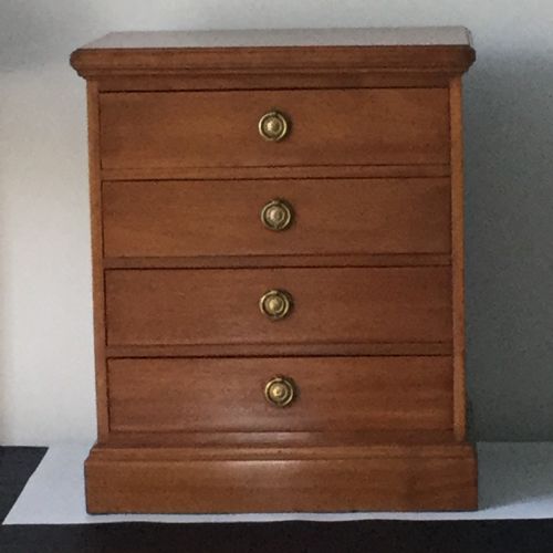 Antique Mahogany 4 Drawer Collector’s Chest C1900