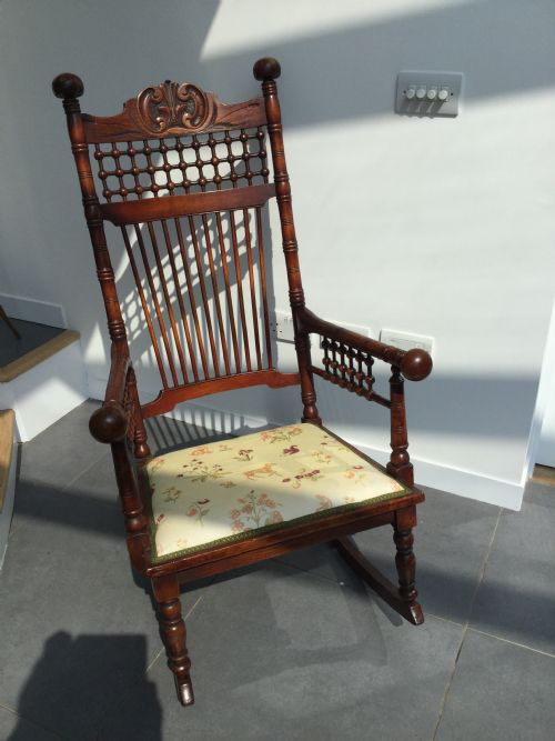 Late 19thc Arts & Crafts Oak Rocking Chair C1880