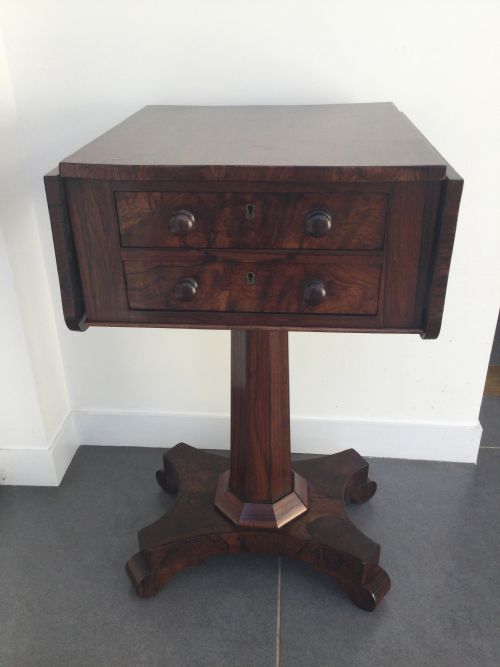 William IV Rosewood Drop Flap Worktable C1830