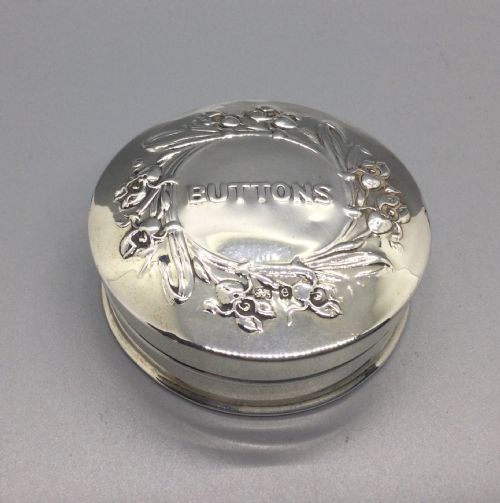Edwardian Silver Box for Buttons Birmingham 1904 Charles S Green