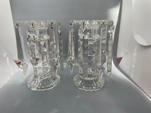 Pair of Late Victorian Glass Lustres C1880