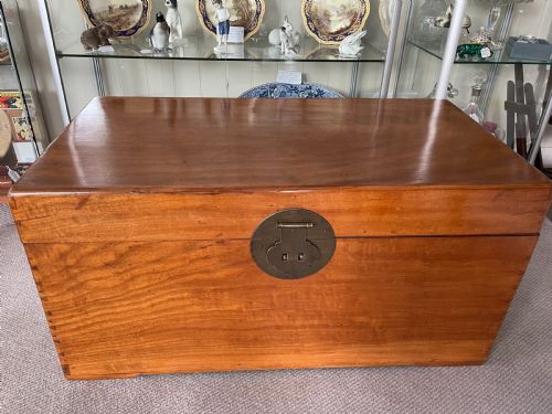 Late 19thc Oriental Camphorwood Trunk