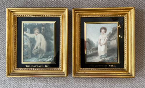 Late 18thc Pair of Stipple Engravings C1775