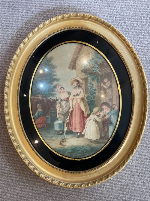 Late 18thc Stipple Engraving Morning C1790