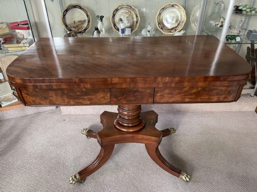 Regency Mahogany Pedestal Card Table C1820
