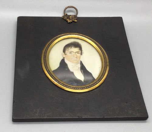 Georgian Watercolour on Ivory Miniature of a Gentleman C1820