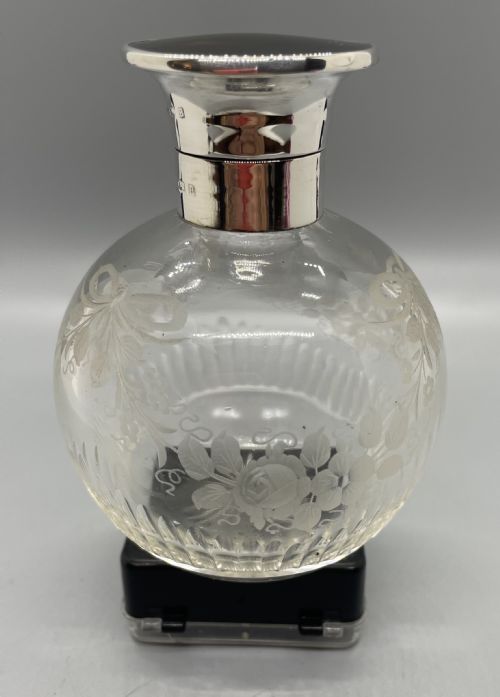 George V Silver Tortoiseshell Mounted Scent Bottle Birmingham 1926