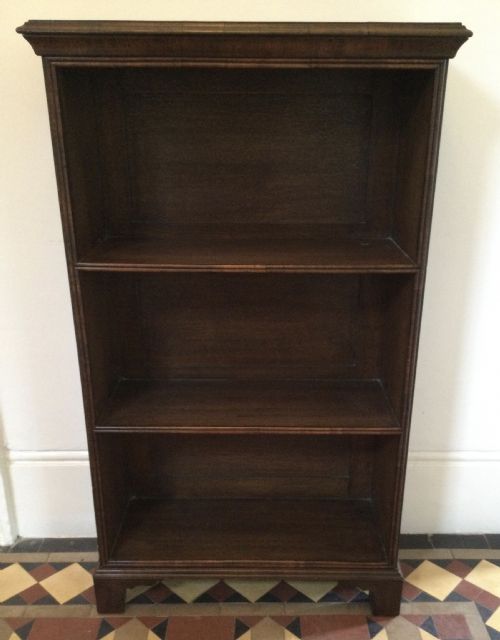 Late Victorian Walnut and Oak Narrow Bookcase C1880