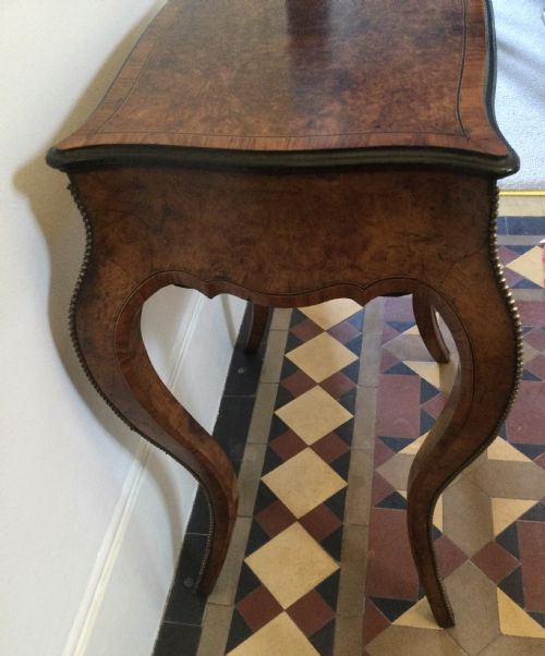 LATE 19THC BURR WALNUT WORK TABLE SIDE TABLE C1880 - ADDITIONAL PHOTO 12