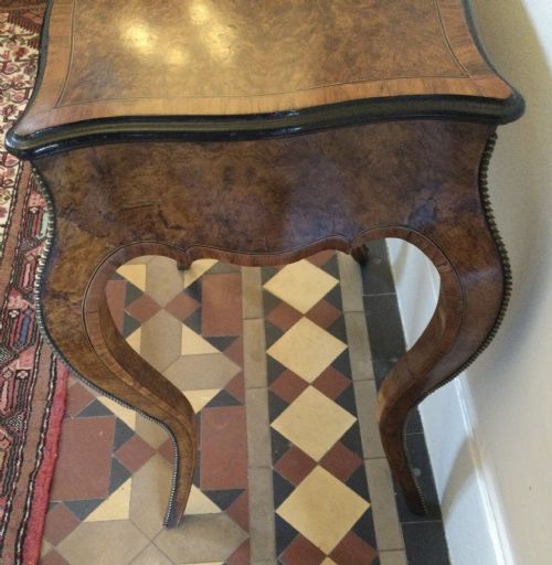 LATE 19THC BURR WALNUT WORK TABLE SIDE TABLE C1880 - ADDITIONAL PHOTO 13