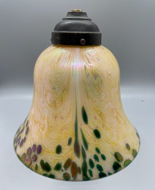 Art Nouveau Iridescent Glass Pendant Lampshade C1890