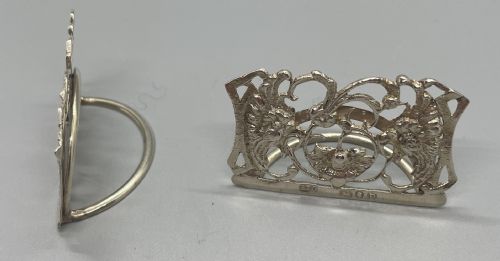 fig 1. Pair Victorian silver menu holders London 1890