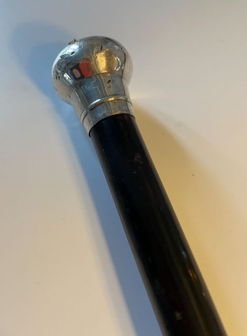 George V Era Silver Top Walking Stick Cane London 1927