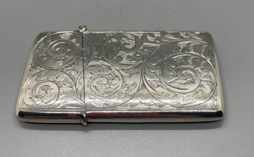 GEORGE V SILVER CARD CASE BIRMINGHAM 1920 - ADDITIONAL PHOTO 3