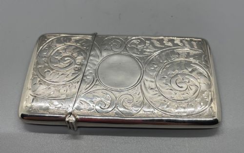 GEORGE V SILVER CARD CASE BIRMINGHAM 1920 - ADDITIONAL PHOTO 4