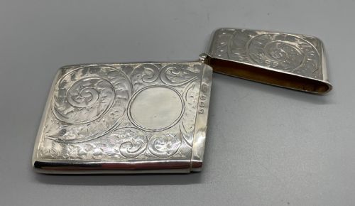 GEORGE V SILVER CARD CASE BIRMINGHAM 1920 - ADDITIONAL PHOTO 6
