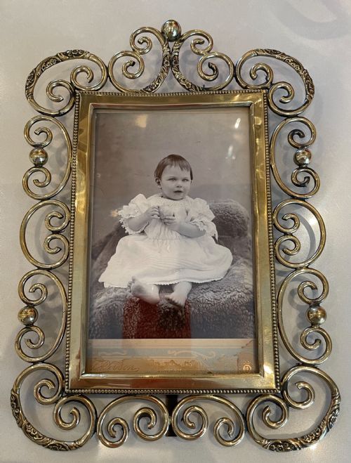 Victorian Ornate Brass Ring Photo Frame C1880
