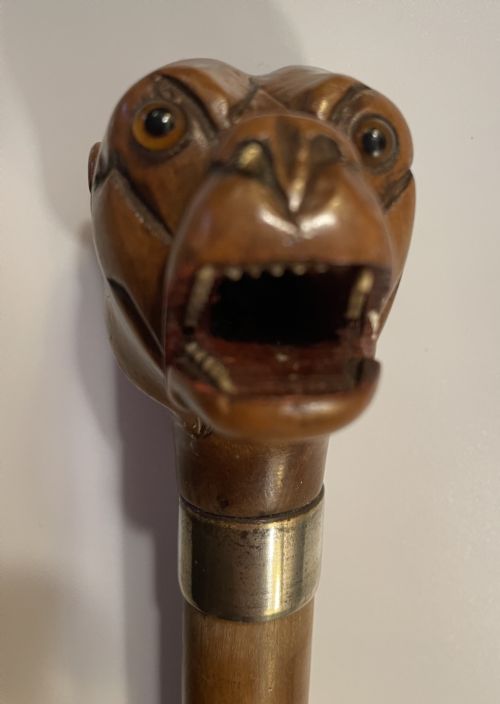 Late 19thc Bulldog Walking Stick Cane C1880