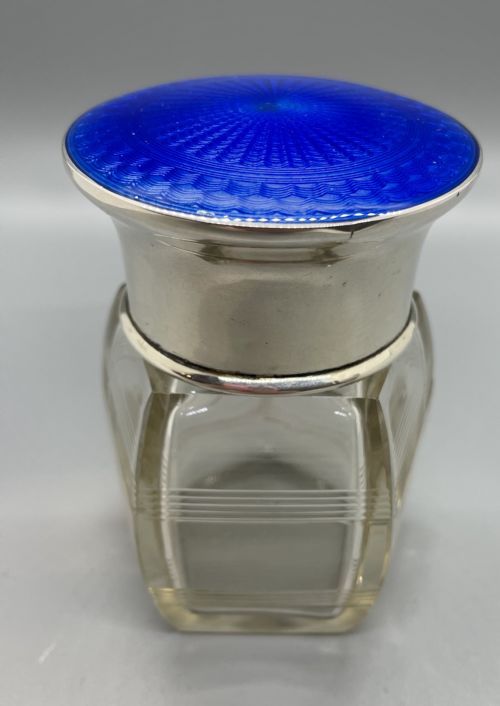 fig 1. Art Deco era silver and enamel scent bottle London 1927