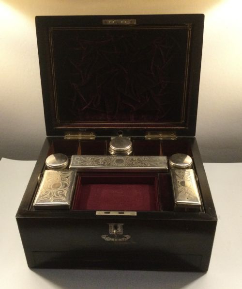 EARLY VICTORIAN COROMANDEL AND MOTHER OF PEARL JEWELLERY BOX C1850 - ADDITIONAL PHOTO 9